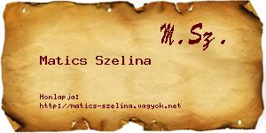 Matics Szelina névjegykártya